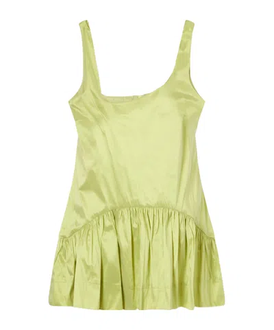 Simone Rocha Taffeta Peplum Top In Green