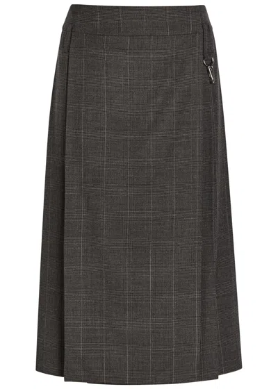 Simone Rocha Tailored Stretch-wool Midi Wrap Skirt In Dark Brown