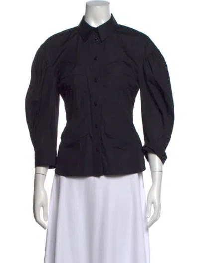 Pre-owned Simone Rocha Three-quarter Sleeve Blouse In Black