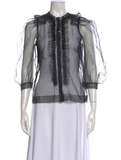 Pre-owned Simone Rocha Three-quarter Sleeve Blouse W/ Tags In Black