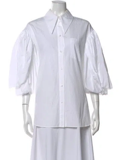 Pre-owned Simone Rocha Three-quarter Sleeve Blouse In White