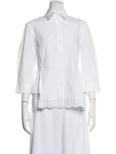 Pre-owned Simone Rocha Three-quarter Sleeve Blouse In White