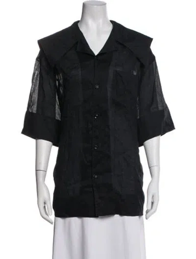 Pre-owned Simone Rocha Three-quarter Sleeve Top In Black