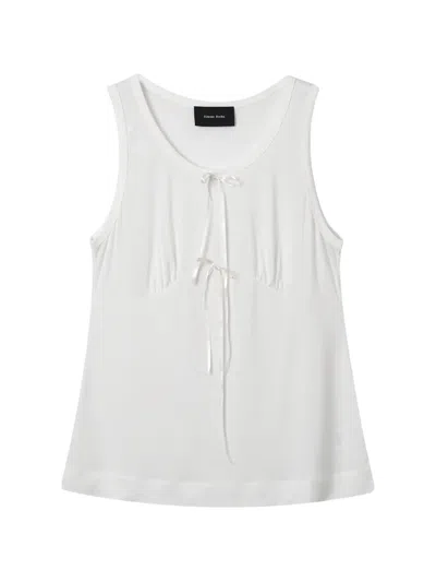 Simone Rocha Gathered Bust Bow Tank In White