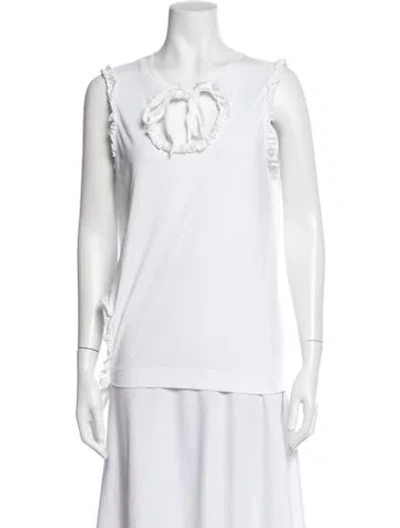 Pre-owned Simone Rocha Tie Neck Sleeveless Top In White