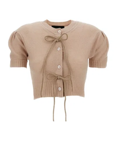 Simone Rocha Tie-detail Cardigan In Neutral