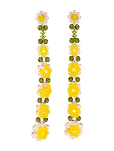 Pre-owned Simone Rocha Tiered Crystal Shoulder Duster Earrings In Multi