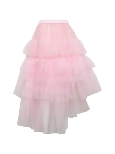 Simone Rocha Tiered Ruffled Maxi Skirt In Pink