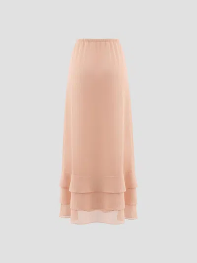 Simone Rocha Tiered Scalloped Hem Mini Skirt In Pink