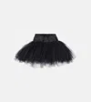 Simone Rocha Tiered Tulle Miniskirt In Black