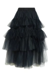 Simone Rocha Tiered Tulle Tutu Midi Skirt In Black