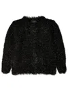 Simone Rocha Tinsel Knit Cardigan In Black