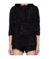 Simone Rocha Tinsel Knit Cardigan In Black
