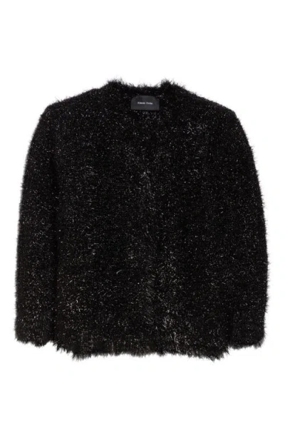 Simone Rocha Tinsel Knit Cardigan In Black