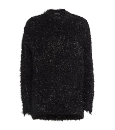 Simone Rocha Tinsel Knit Sweater In Black