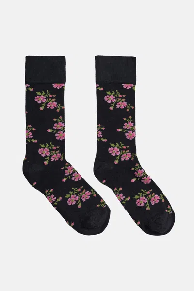Simone Rocha Tiny Flower Jacquard Ankle Socks In Black