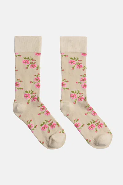 Simone Rocha Tiny Flower Jacquard Ankle Socks In Neutral