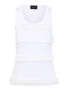 Simone Rocha Ruffle Frill Tank Top In White