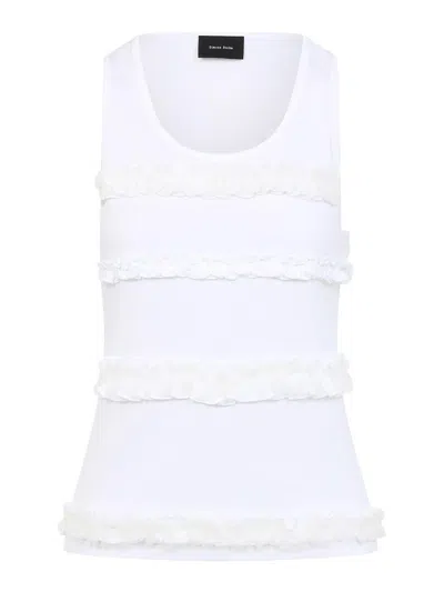 SIMONE ROCHA FITTED RUFFLE FRILL TANK TOP