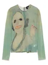 Simone Rocha Genieve Figgis Print Fitted Ballet Mesh Top