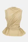 Simone Rocha Draped Beige Top With Fitted Bodice