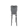 Simone Rocha Easy Tank Top Featuring Bow Tails In Gray