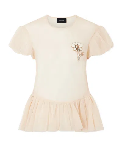 Simone Rocha Top With Ruffles In Neutral