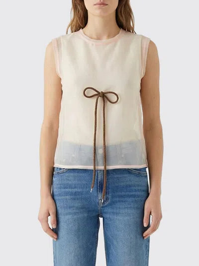 Simone Rocha Pink Brown Silk Top In Multi