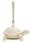 Simone Rocha Tortoise-shaped Crossbody Bag With Pearl Chain Strap In White