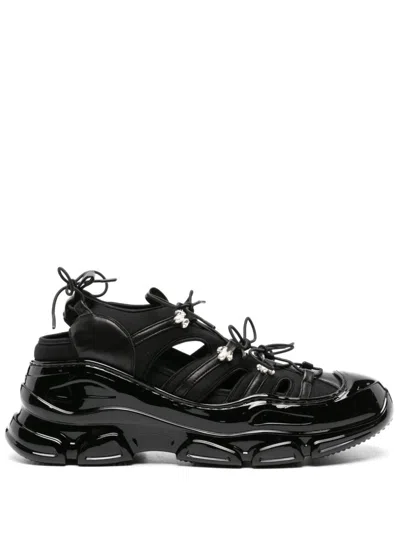 SIMONE ROCHA BLACK TRACKER CUT-OUT SNEAKERS