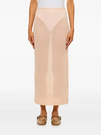 Simone Rocha Perspective Straight Mid-length Skirt In Beige