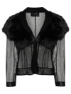 SIMONE ROCHA BLACK FAUX-FUR TULLE JACKET