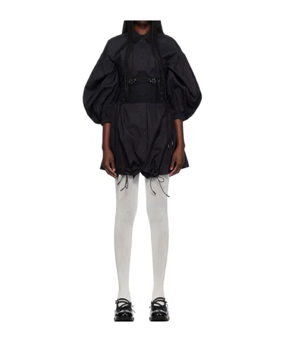 Simone Rocha Trapezoidal Mid-length Dress In Black