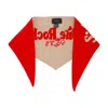 Simone Rocha Triangular Wool Scarf With Bold Red Exterior In Red