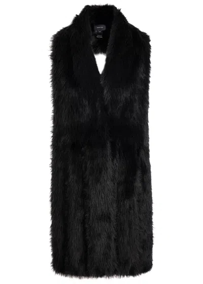 Simone Rocha Triple Split Faux Fur Scarf In Black