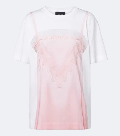 Simone Rocha Trompe L'ail Cotton Jersey T-shirt In White