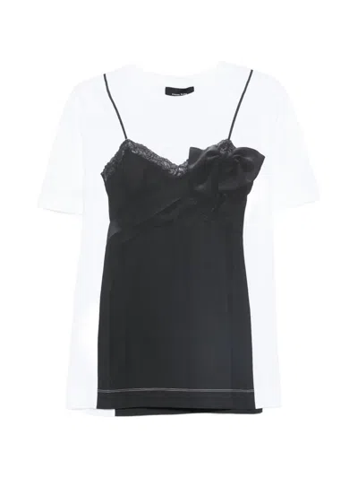 Simone Rocha Trompe L'oeil T-shirt In Black