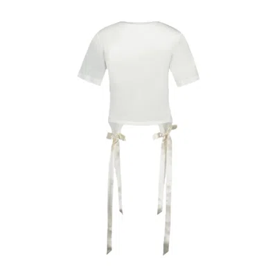 Simone Rocha Bow-tail Long Sleeve T-shirt In White