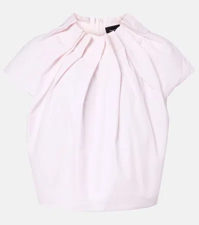 Simone Rocha Tulip Gathered Cotton Poplin Top In Pink