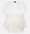Simone Rocha Tulle And Cotton Jersey Top In White