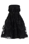 Simone Rocha Ruffled Tulle Minidress In Black