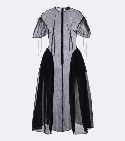 Simone Rocha Tulle Midi Dress In Black