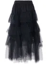 Simone Rocha Flounced Asymmetric Skirt In Black