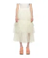 Simone Rocha Womens White Tutu Ruffled Woven Midi Skirt In White