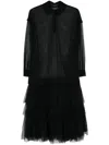 Simone Rocha Tulle-netting Flared Dress In Black