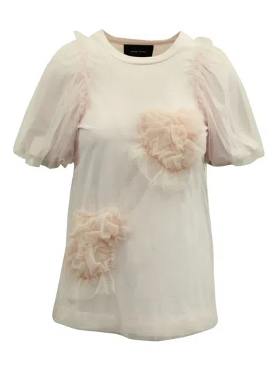 Pre-owned Simone Rocha Tulle Puff-sleeve T-shirt In Pink