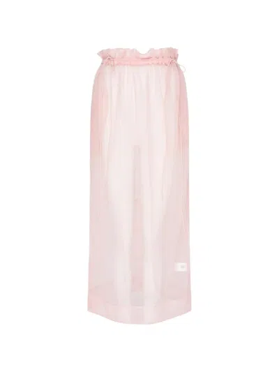 Simone Rocha Tulle Ruffled Maxi Skirt In Pink