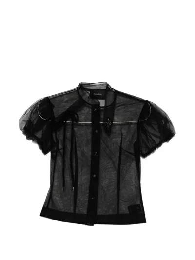 Simone Rocha Tulle Shirt In Black