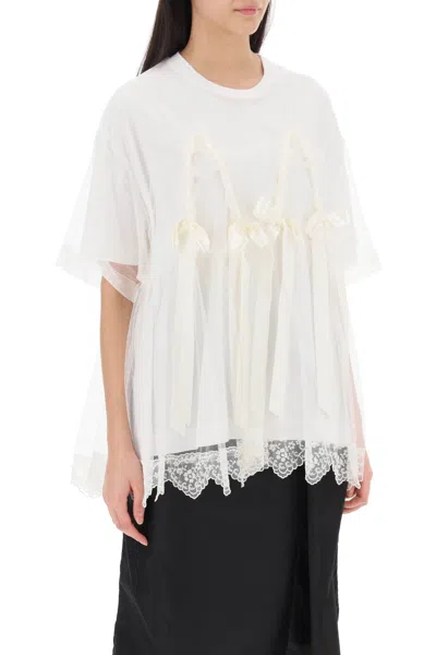 SIMONE ROCHA SIMONE ROCHA TULLE TOP WITH LACE AND BOWS