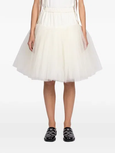 Simone Rocha Tulle-layered Elasticated-waist Mini Skirt In White